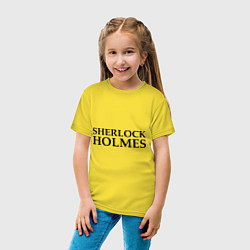 Футболка хлопковая детская Sherlock Holmes, цвет: желтый — фото 2