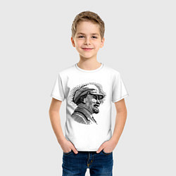 Футболка хлопковая детская Ленин: гравюра, цвет: белый — фото 2