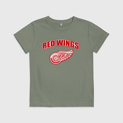 Футболка хлопковая детская Detroit Red Wings, цвет: авокадо