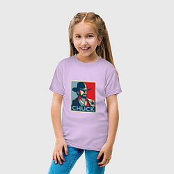 Футболка хлопковая детская Chuck Poster цвета лаванда — фото 2