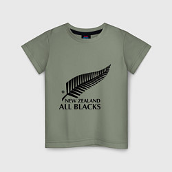 Футболка хлопковая детская New Zeland: All blacks, цвет: авокадо