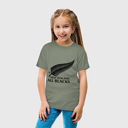 Футболка хлопковая детская New Zeland: All blacks, цвет: авокадо — фото 2