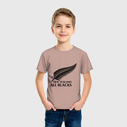 Футболка хлопковая детская New Zeland: All blacks, цвет: пыльно-розовый — фото 2