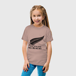 Футболка хлопковая детская New Zeland: All blacks, цвет: пыльно-розовый — фото 2
