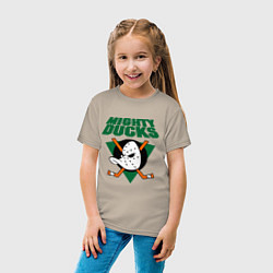 Футболка хлопковая детская Anaheim Mighty Ducks, цвет: миндальный — фото 2
