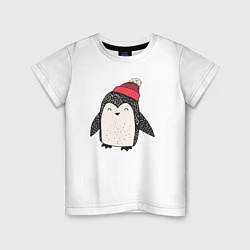 Детская футболка Зимний пингвин-мальчик