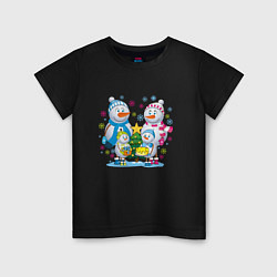Детская футболка Семья снеговиков