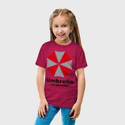 Футболка хлопковая детская Umbrella corporation, цвет: маджента — фото 2