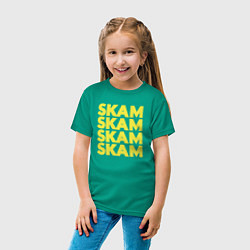 Футболка хлопковая детская Skam Skam цвета зеленый — фото 2