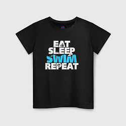 Детская футболка Eat sleep swim repeat