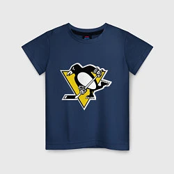 Футболка хлопковая детская Pittsburgh Penguins, цвет: тёмно-синий