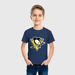 Футболка хлопковая детская Pittsburgh Penguins, цвет: тёмно-синий — фото 2