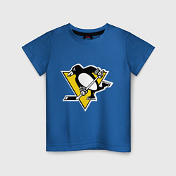 Футболка хлопковая детская Pittsburgh Penguins, цвет: синий