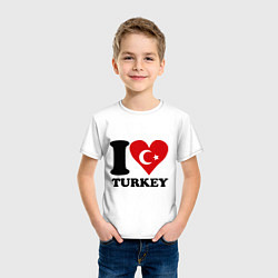 Футболка хлопковая детская I love turkey, цвет: белый — фото 2