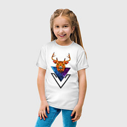 Футболка хлопковая детская Космический олень, цвет: белый — фото 2