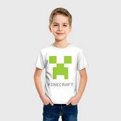 Футболка хлопковая детская Minecraft logo grey, цвет: белый — фото 2