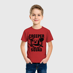 Футболка хлопковая детская Creeper Squad, цвет: красный — фото 2