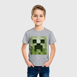 Футболка хлопковая детская Мinecraft creeper, цвет: меланж — фото 2