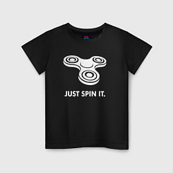 Футболка хлопковая детская Just spin it, цвет: черный