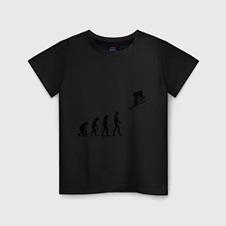 Детская футболка Эволюция лыжник