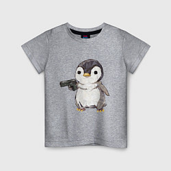 Детская футболка Пингвин с пистолетом