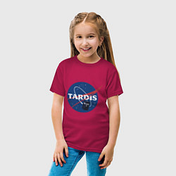 Футболка хлопковая детская Tardis NASA, цвет: маджента — фото 2