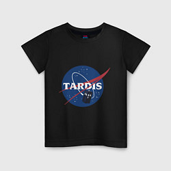 Футболка хлопковая детская Tardis NASA, цвет: черный