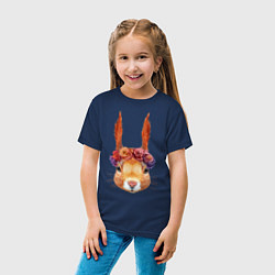 Футболка хлопковая детская Белка с венком, цвет: тёмно-синий — фото 2
