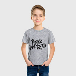 Футболка хлопковая детская Punks not dead, цвет: меланж — фото 2