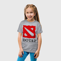 Футболка хлопковая детская Dota 2: Logo, цвет: меланж — фото 2