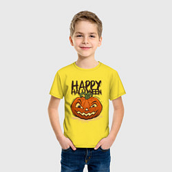 Футболка хлопковая детская Happy halloween, цвет: желтый — фото 2