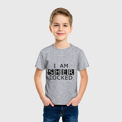 Футболка хлопковая детская I am Sherlocked, цвет: меланж — фото 2