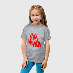 Футболка хлопковая детская Viva La Vida, цвет: меланж — фото 2