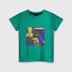 Футболка хлопковая детская The Offspring: Americana, цвет: зеленый
