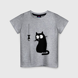 Детская футболка Кот и рыба