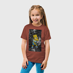 Футболка хлопковая детская Барт хулиган, цвет: кирпичный — фото 2