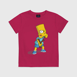 Футболка хлопковая детская Bart Bully, цвет: маджента