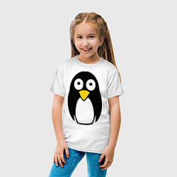 Футболка хлопковая детская Милый пингвин, цвет: белый — фото 2