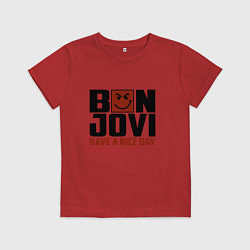 Футболка хлопковая детская Bon Jovi: Nice day, цвет: красный