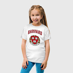 Футболка хлопковая детская Harvard university, цвет: белый — фото 2