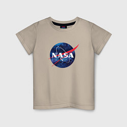 Футболка хлопковая детская NASA: Cosmic Logo, цвет: миндальный