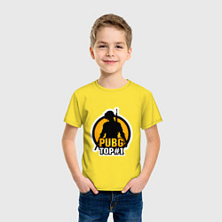 Футболка хлопковая детская PUBG Top 1, цвет: желтый — фото 2