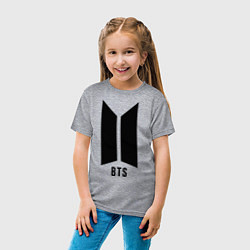Футболка хлопковая детская BTS Army, цвет: меланж — фото 2