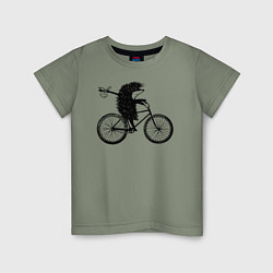 Детская футболка Ежик на велосипеде