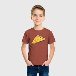 Футболка хлопковая детская Bitcoin Pizza, цвет: кирпичный — фото 2