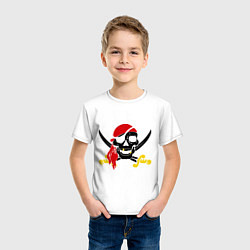 Футболка хлопковая детская Пиратская футболка, цвет: белый — фото 2