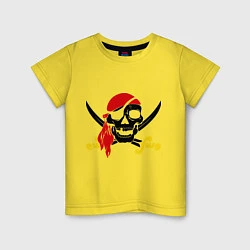 Футболка хлопковая детская Пиратская футболка, цвет: желтый