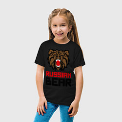 Футболка хлопковая детская Russian Bear, цвет: черный — фото 2