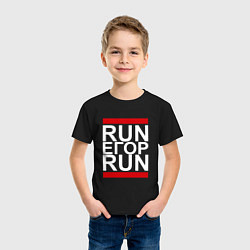 Футболка хлопковая детская Run Егор Run, цвет: черный — фото 2