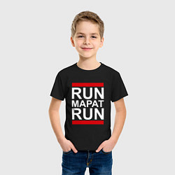 Футболка хлопковая детская Run Марат Run, цвет: черный — фото 2